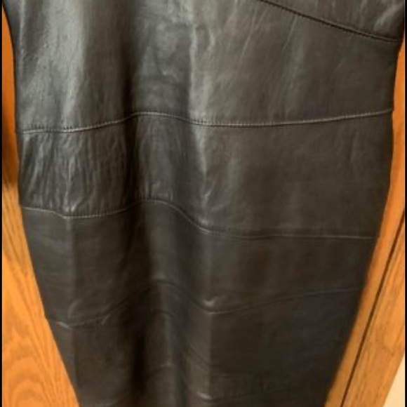 Vintage 1980s Bianca black suede and leather dress - Picture 5 of 5